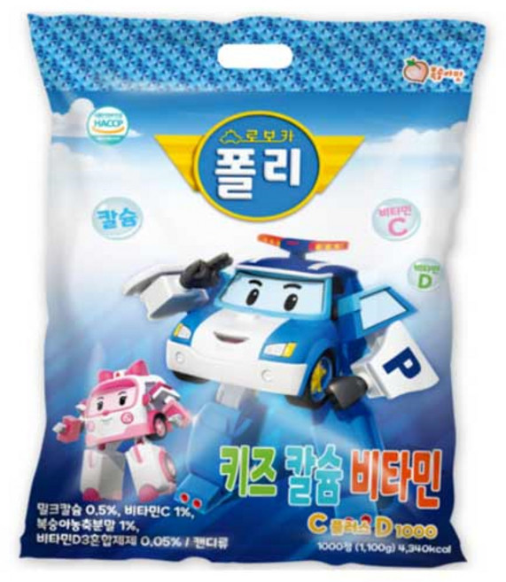 로보카폴리 키즈 칼슘 비타민C 플러스 D 1000, 1.1kg, 1개