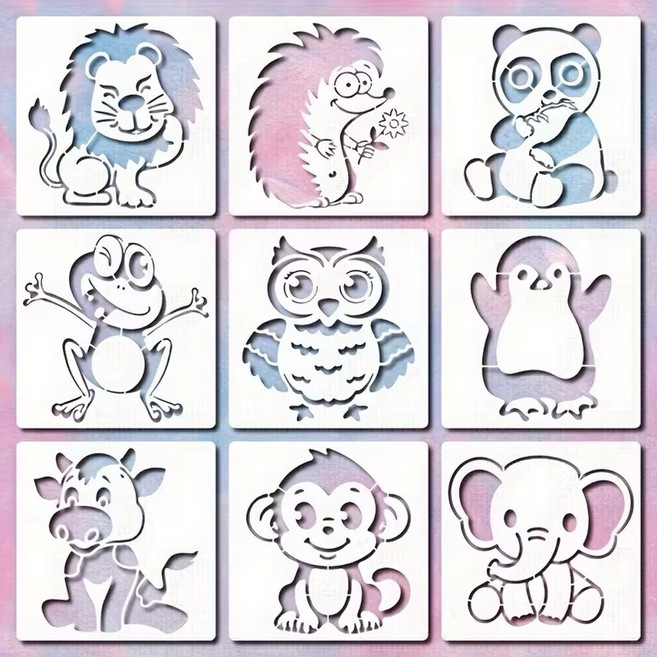 제니미엘 DIY 스텐실 도안 동물 캐릭터, 1개