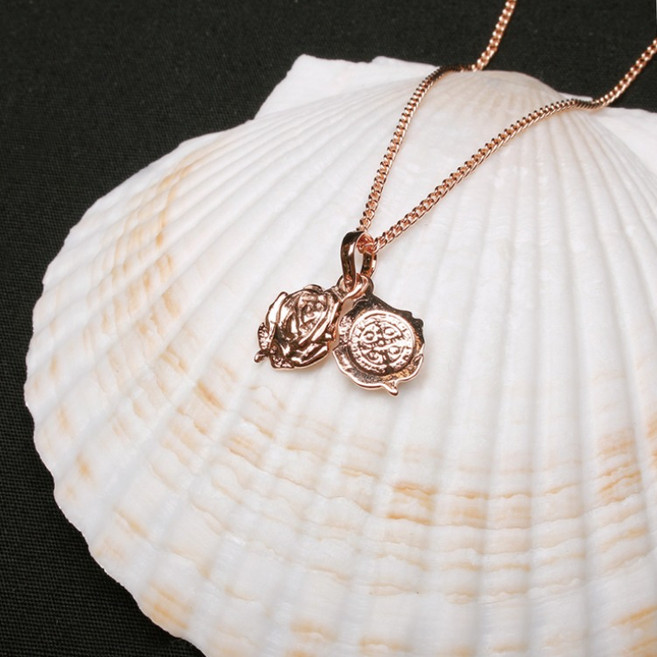 은925 목걸이-JS 장미분도패(핑크골드도금) 천주교 성물