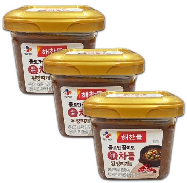 해찬들 된장찌개양념 차돌 드레싱 양념 소스 장 액, 450g, 3개