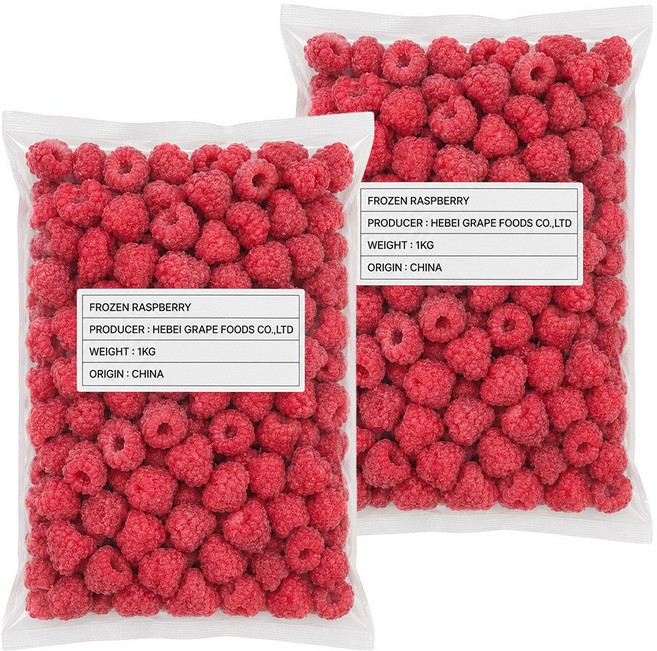 무첨가 100% 프리미엄 냉동 라즈베리, 2개, 1kg