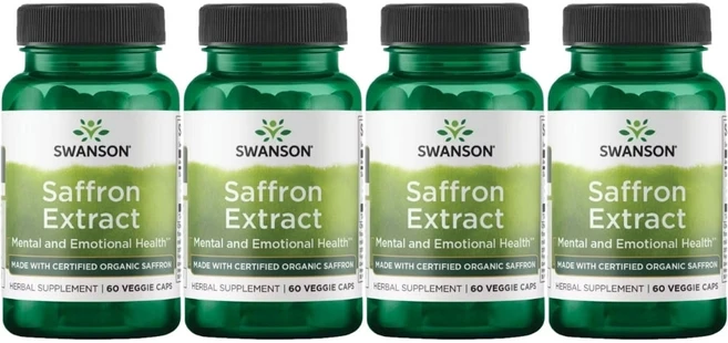 스완슨 사프란 추출물 30mg, 4팩, 60정 - 쿠팡