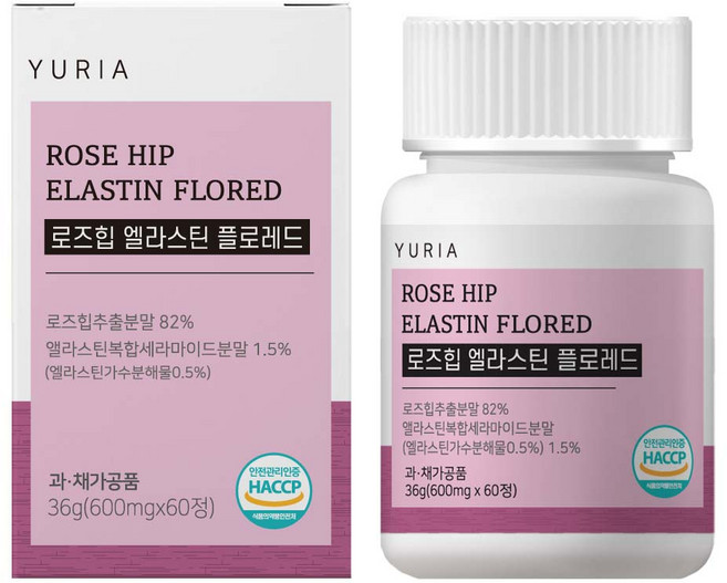 유리아 로즈힙 엘라스틴 플로레드 정제형 600mg x 60정, 2개