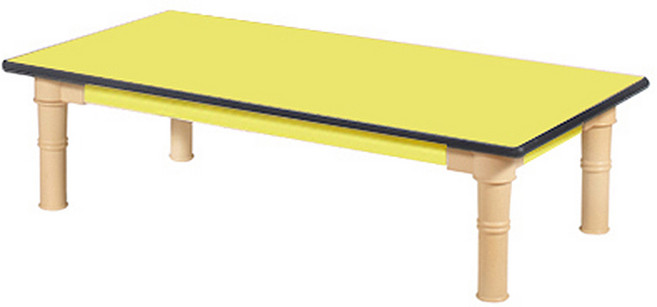 교연교구 유치원 어린이집 키즈 전용 좌식 책상 테이블 [대형] 우레탄 사각 [H290], 노랑