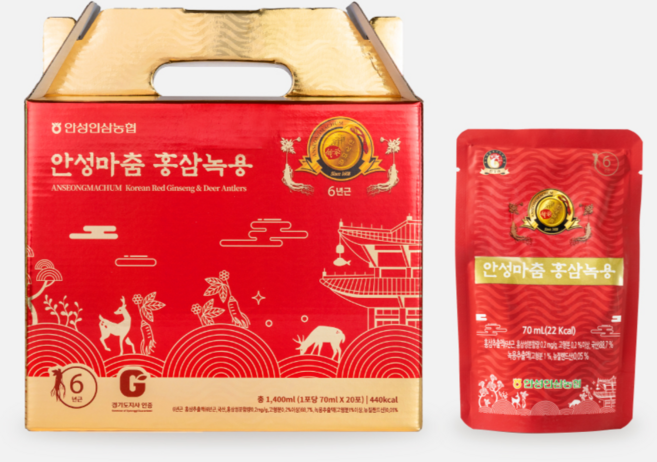 [안성인삼농협] 안성마춤 홍삼녹용, 1박스, 1.4L