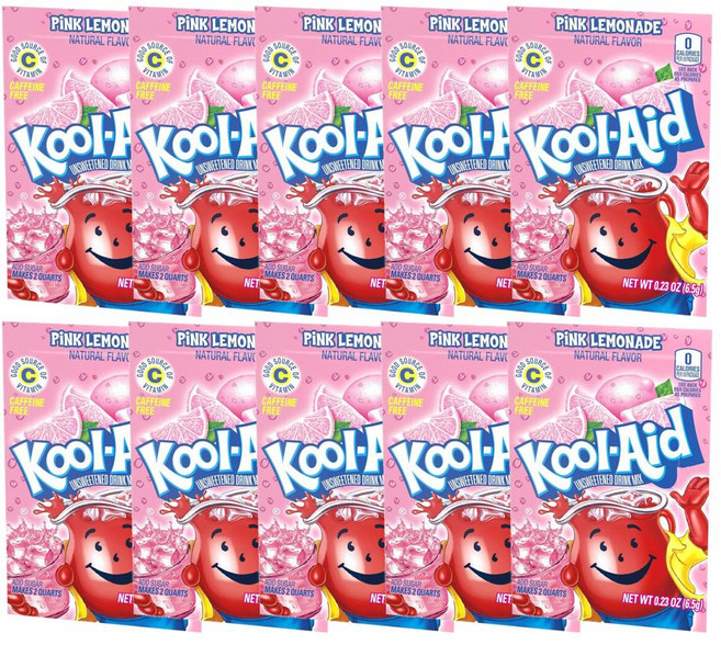 koolaid 쿨 에이드 핑크 레모네이드 칼로리 제로 파우더 드링크 믹스 파우더 분말 가루 6.5g 10개