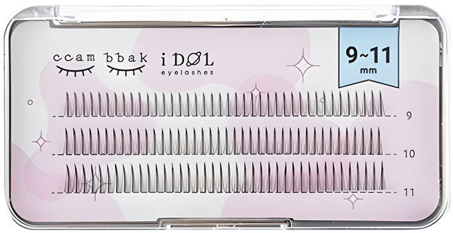깜빡 아이돌 래쉬 인조 가닥속눈썹 A형 9+10+11mm MIX, 1개
