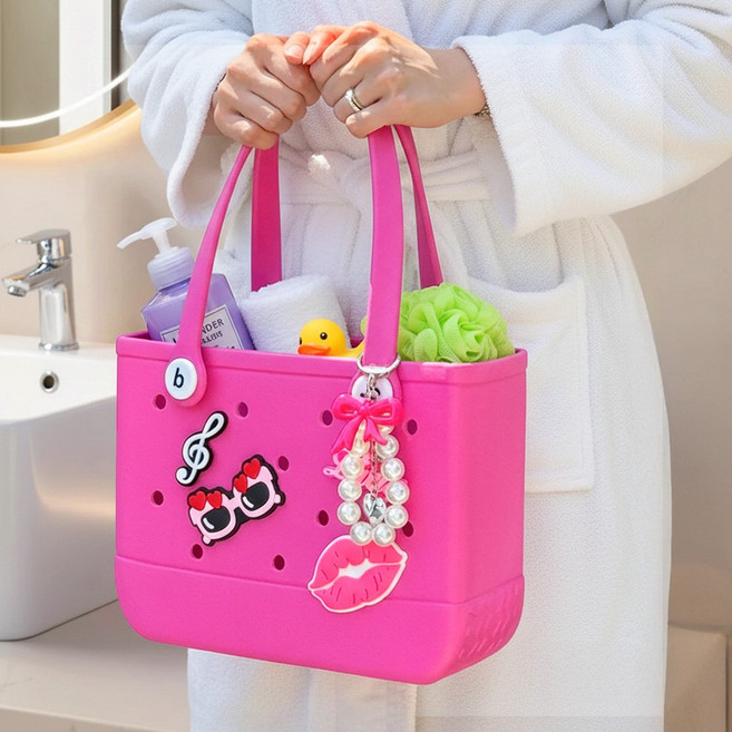 더미니멀 실내 수영가방 한가인 목욕 사우나가방 워터파크 물놀이 방수 가방, 핑크