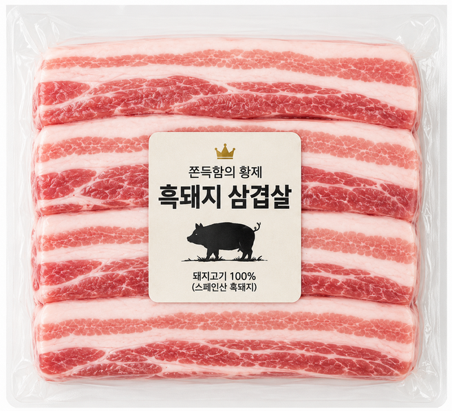 3위 - 흑돼지 듀록 삼겹살 쫀득 구이용, 2kg, 1개