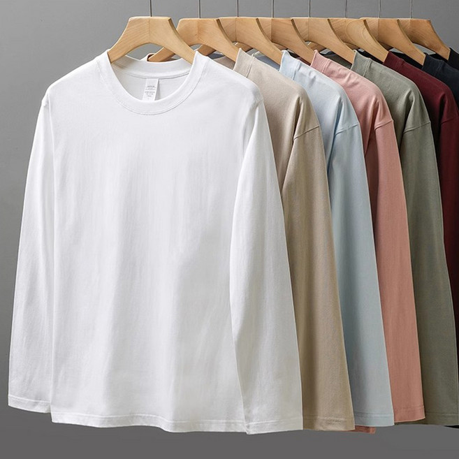 꽃소담 남자 베이직 순면 긴팔 면티 라운드 무지티 긴팔 기본티 HZHF3222