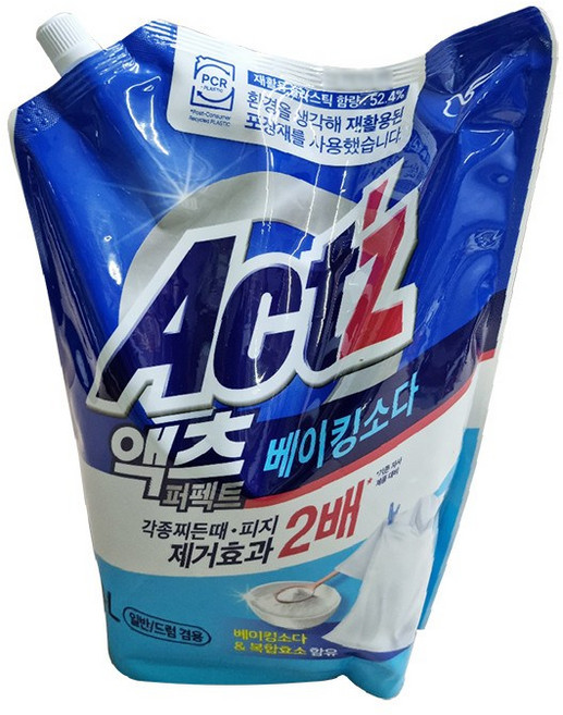 액츠 퍼펙트 베이킹소다 액상세제 리필, 2.3L, 2개