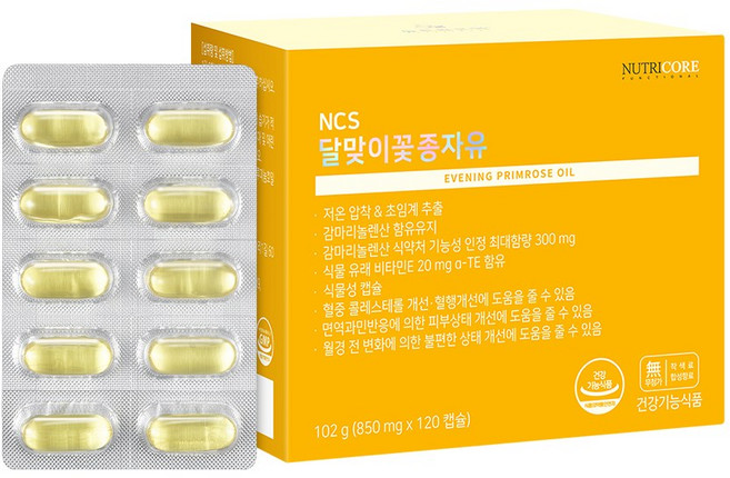 뉴트리코어 달맞이꽃종자유 영양제, 120정, 1개