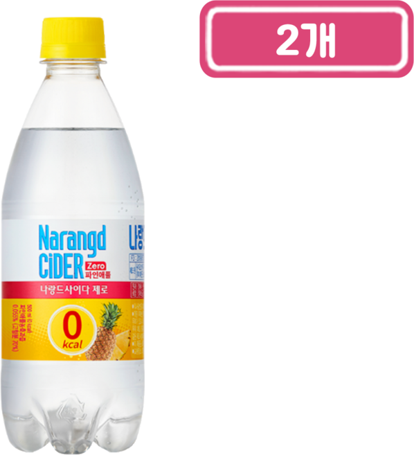 나랑드사이다 제로 파인애플, 500ml, 2개