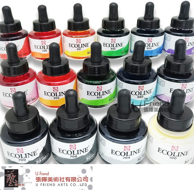 TALENS Ecoline 彩色墨水 30ml, Black, 1個