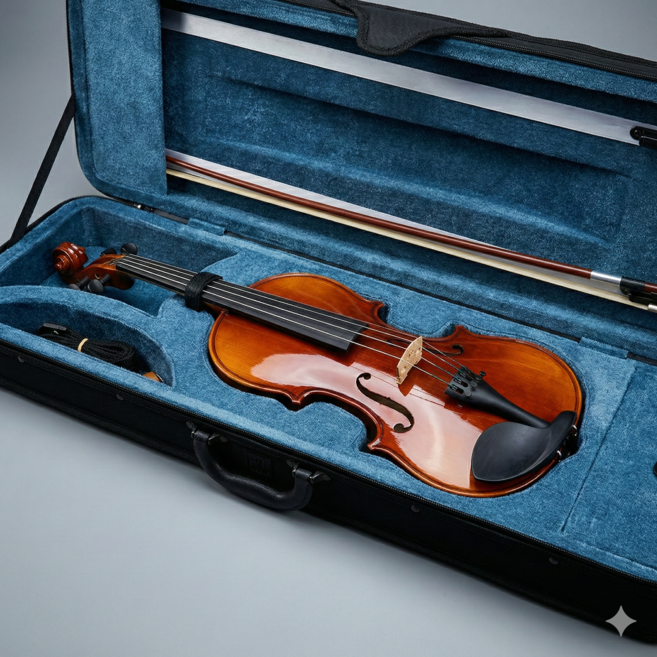 [제작사직판] JAGGER 원목 탑솔리드 바이올린 Violin 1/2 사이즈, 1개