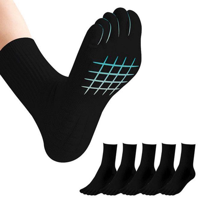 리츠제이 스포츠 남성 발가락 쿠션 중목 양말 5개 세트