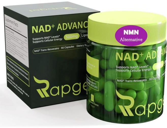 RAPGET Liposomal NAD Supplement + Resveratrol – NMN Supplement Alternative High Purity NAD + Suppl, RAPGET Liposomal NAD Supplemen