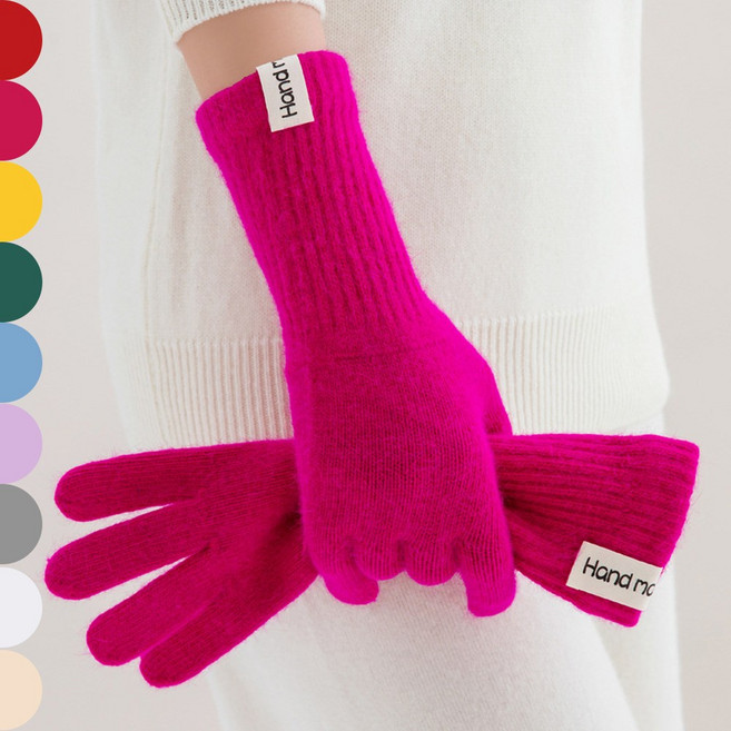 로르블랑 토끼털 혼방 포근 니트 장갑