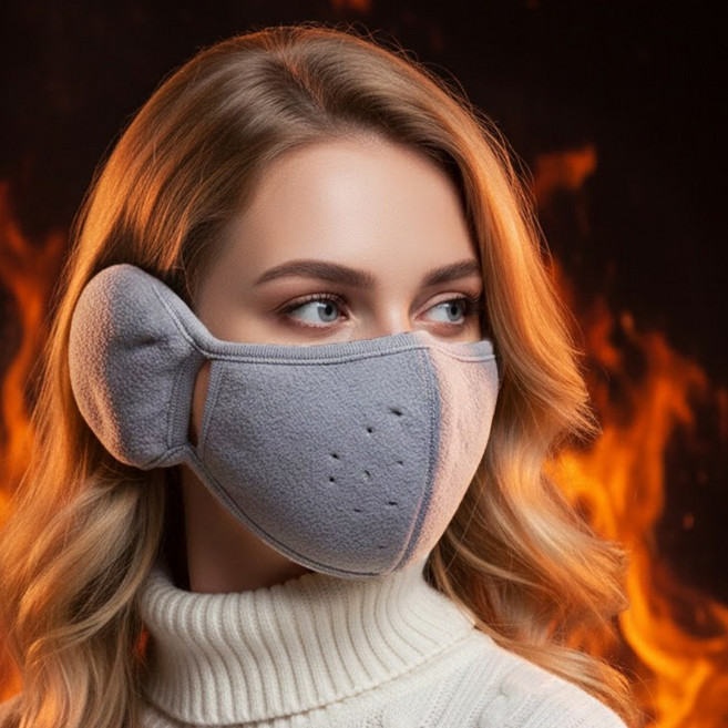 빈시엔 몽글이 귀도리 마스크 귀마개, 그레이, 1개, 1개입