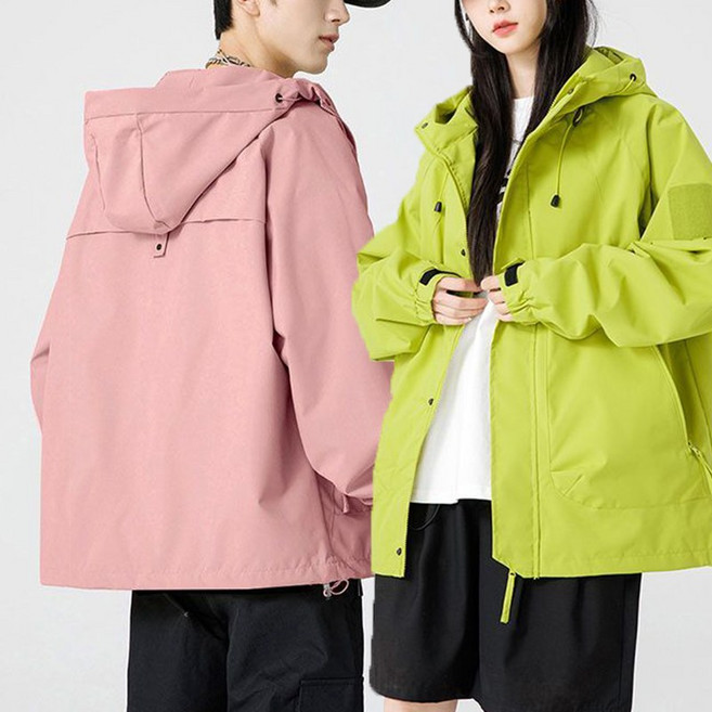 3XL까지 빅사이즈 바람막이 카고 후드 점퍼 남녀공용 오버핏 커플 기본핏 간절기 등산복 아옷도어 포근한 코트
