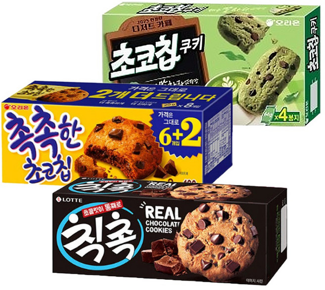 초코칩 3종 세트 초코칩쿠키 말차 104g+촉촉한초코칩 160g+칙촉 120g