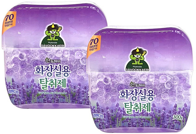 산도깨비 화장실용 탈취제 라벤더, 300g, 12개