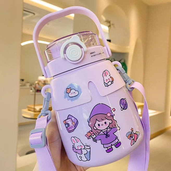 BLOWFISH FUGU써모스 텀블러 텀블러 대용량 텀블러 1리터 316 스테인리스 스틸 물컵입, 1L, 퍼플