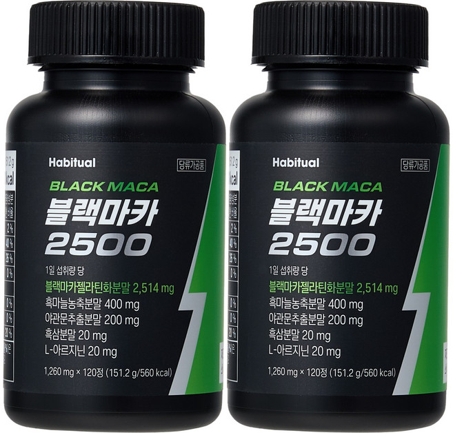 와이즐리 활력충전 페루산 블랙마카 2500, 2개, 120정