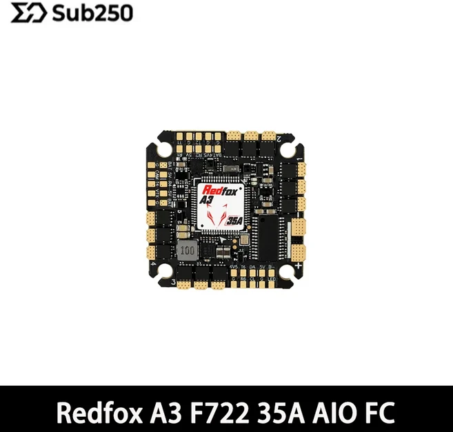 Sub250 Redfox A3 AIO 비행 컨트롤러 F722 35A 45A (돌리플라이25 2-3S 드론용) 경량 고출력 FC (ESC 포함), 02 Redfox A3 F722 35A