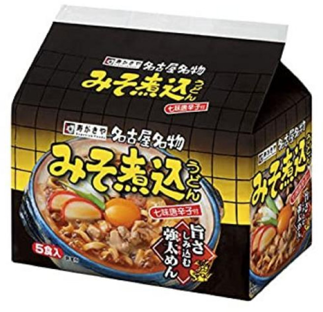 스시가 키야 미소 삶은 우동 91g × 5 개 (1 팩 5 식사 포함), 91 그램 (x 5), 5개