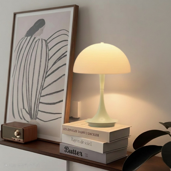 일광표 LED 무드등 스탠드 무선 버섯 조명, 민트