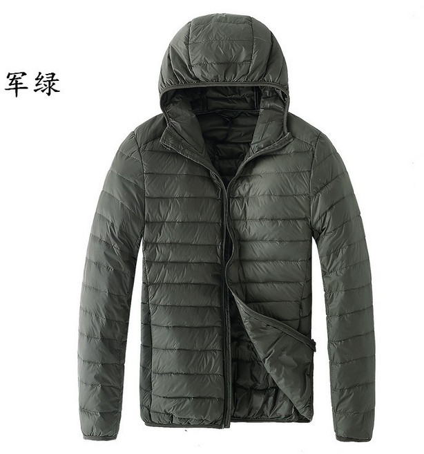 LARGE STORE日系百搭極輕素面薄羽絨連帽外套，機車外套連帽外套，男生禦寒外套