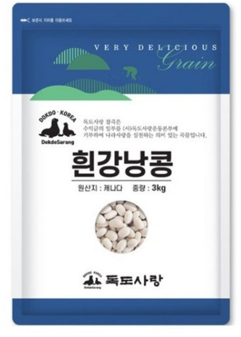 독도사랑 흰강낭콩, 3kg, 2개