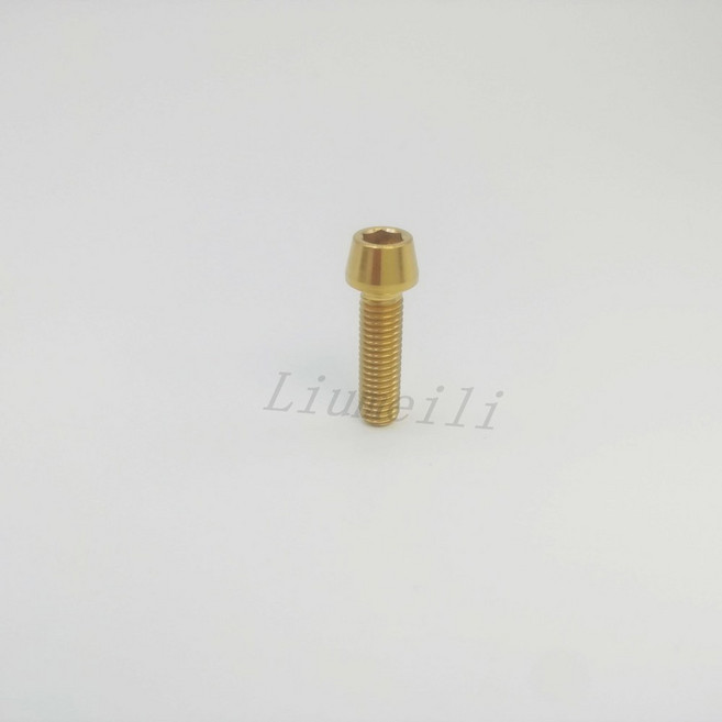 티타늄 TI M5X16 18 20 25MM 핸들 1PC 줄기 머리 소켓 자전거 볼트 육각 둥근, Gold no washer, M5x20mm