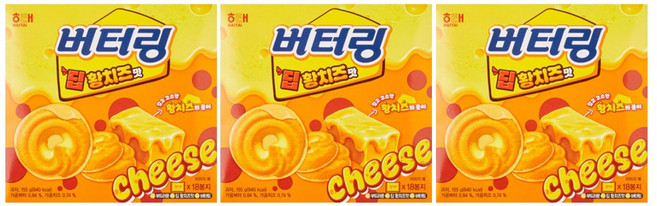 해태제과 버터링 딥황치즈, 3개, 155g
