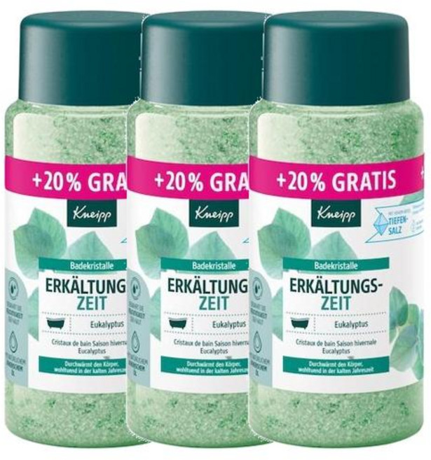 크나이프 유칼립투스 에센셜 오일 Erkaltungszeit 입욕제, 3개, 720g