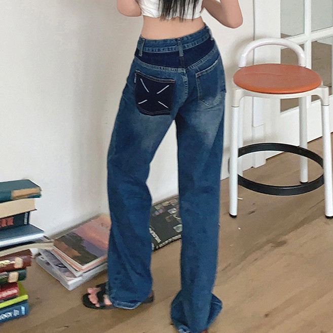 대박난박양 포켓 포인트 와이드 청바지(세일)