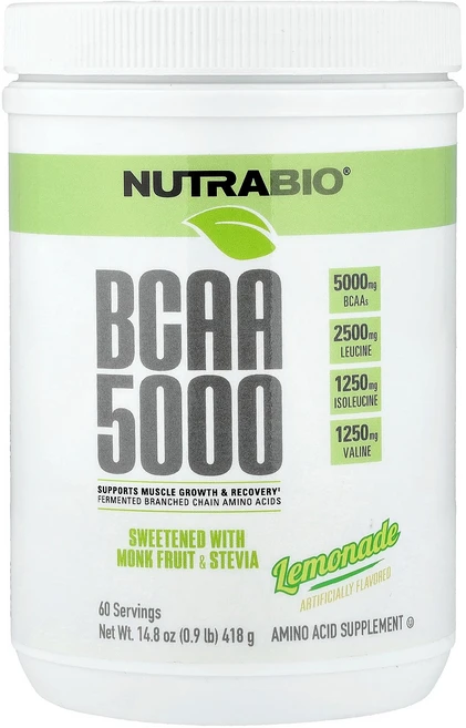 뉴트라바이오 BCAA 5000 레모네이드 418g 14.8oz), 뉴트라바이오 NutraBio, BCAA 5000, Le, 419g, 2개 - 쿠팡