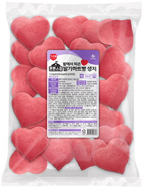 튼튼스쿨 밭에사 따온 딸기하트 빵생지, 1개, 1.2kg
