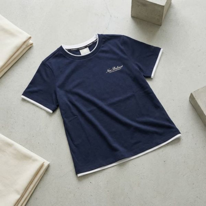 뉴발란스 NBNEG2W512 여성 LAYERED 반팔티 NAVY 59