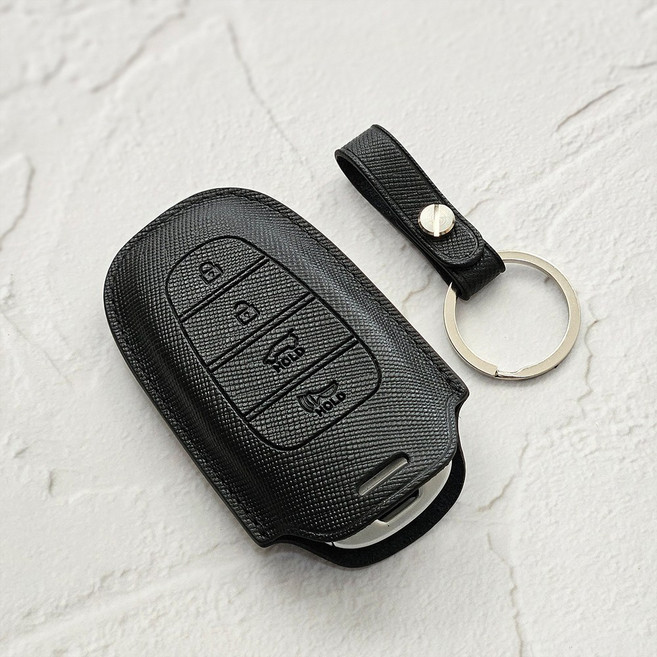 테일러카 현대 전차종 호환 차 키케이스 그랜저GN7 코나 아이오닉 싼타페, 시크 블랙, TH-7 (4버튼)