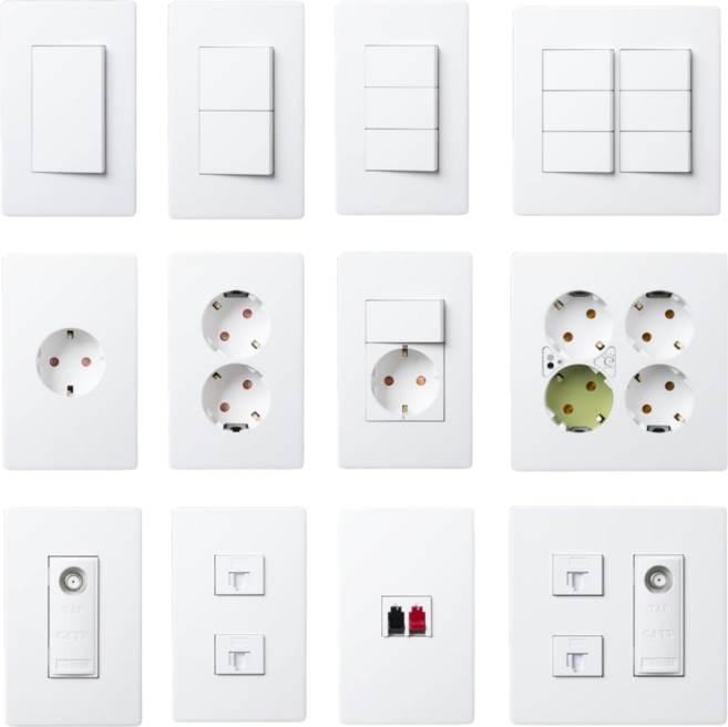 국산 DS 동서 D2 배선기구 일괄소등 스위치 스위치부콘센트 통신 랜선 콘센트 전화 8P 화재감지기, 16. 콘센트 2구, 1개