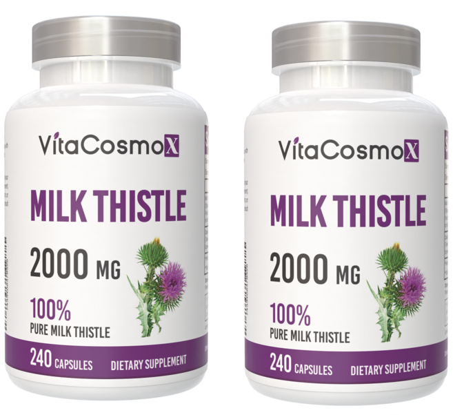 VitaCosmoX 비타코스모엑스 트리플 스트랭스 고함량 밀크시슬 밀크씨슬 2000mg 야채캡슐, 2개, 240정