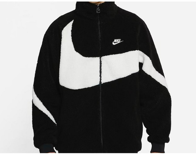 나이키 국내매장용 나이키 빅스우시 후리스 빅스우시 풀집 뽀글이 자켓 블랙
