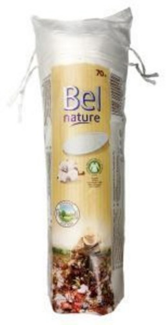 벨네이처 유기농 스킨팩 순면 목화솜 부드러운 코튼 원형 화장솜 에코서트 친환경 GOTS, 70개입, 1개