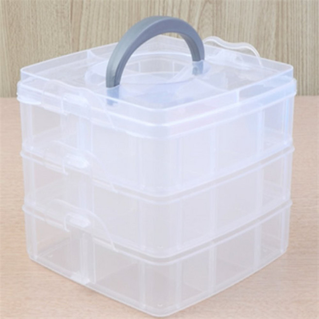 멜리사컴퍼니 3단 다용도 멀티박스 대형 투명공구함, 투명