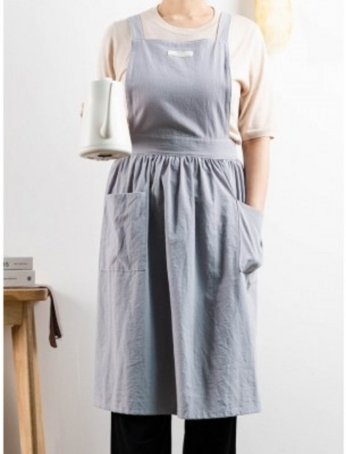 하이디 린넨 앞치마 2color, 쿠팡 그레이, 1개