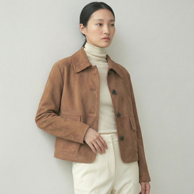 FAUX 스웨이드 여성 자켓 간절기