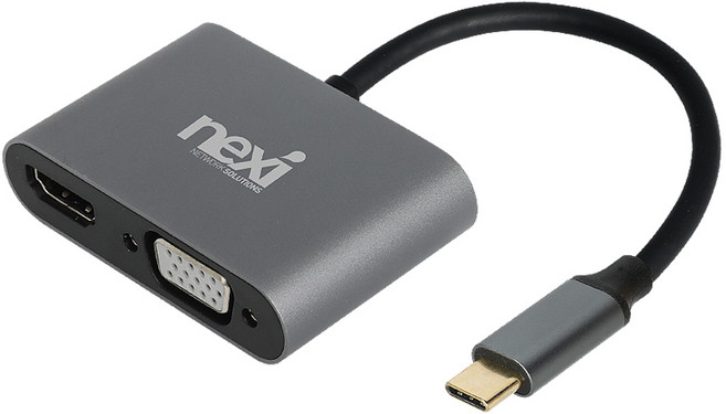 넥시 NX1313 Type-C to HDMI+VGA+PD 멀티 도킹스테이션/NX-U31M4/C타입/USB3.0 1포트 허브/4K UHD 30Hz, 1개