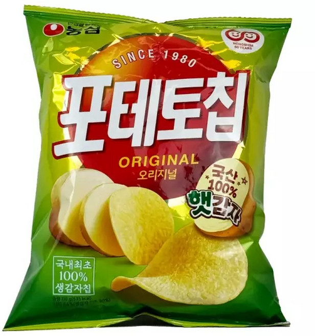 농심 포테토칩 오리지널 110g 16개입 박스, 16개